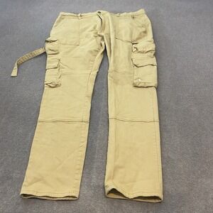 Makobi Jeans Mens Size 44x34 Tan Distressed Motto Cargo Urban Streetwear Grunge